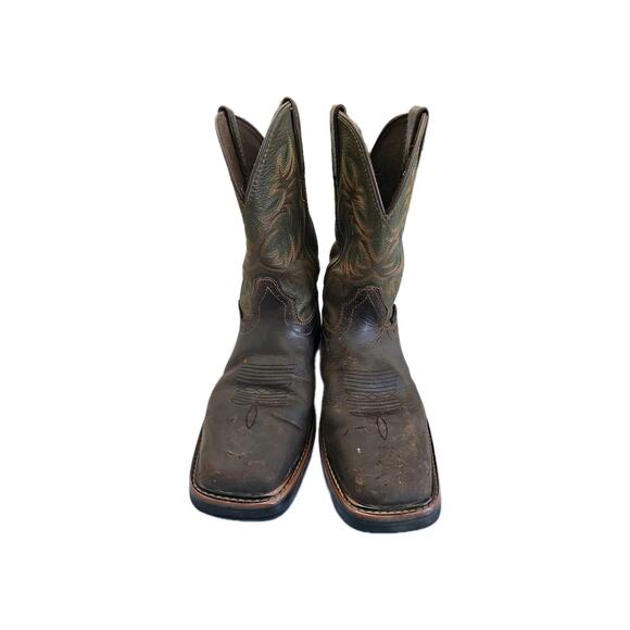 Justin Original Men’s Workboot 11D Steel Toe Hunter Green 11” Upper Tree Camo main image 4